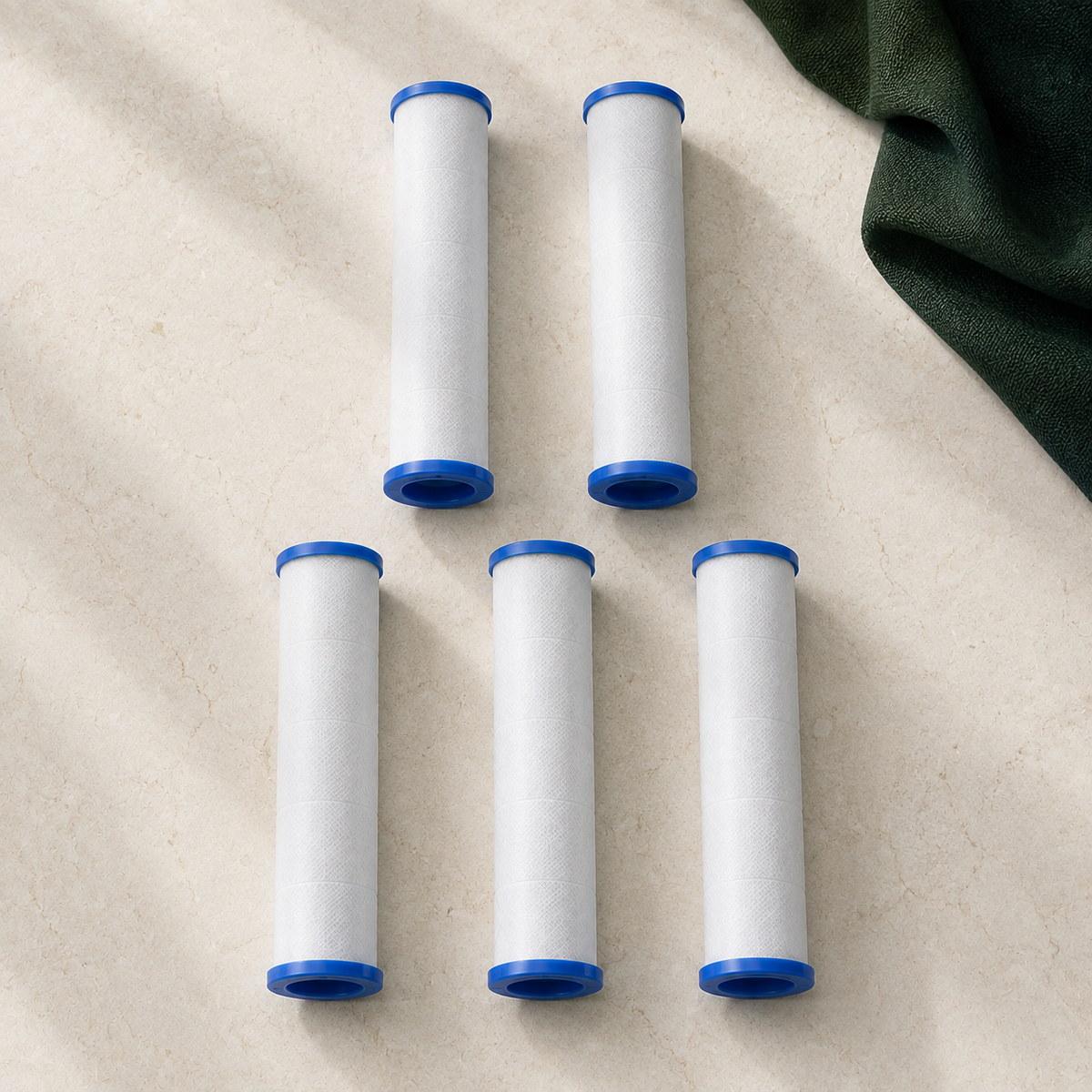 Five ROVIA replacement filter cartridges